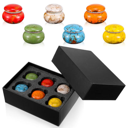 Set of 6 Ceramic Small Urns for Human Ashes Keepsake 1.6 Inch