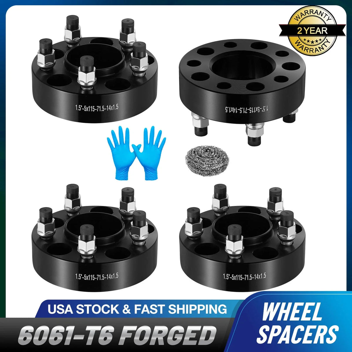 1-Inch 5x115 Hubcentric Wheel Spacers for Chrysler 300, Dodge Charger (2006–2023)