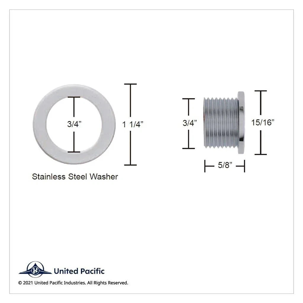 License Plate LED Light for Universal Fit (UP#38690) - 4 Red LEDs, Chrome Face