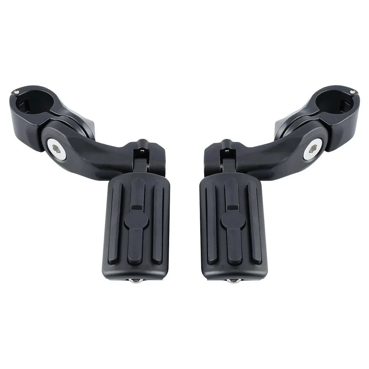 1-1/4" Matte Short Angled Highway Bar Engine Guard Footpegs for Harley