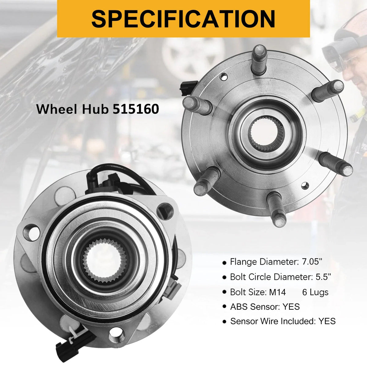 Pair Front Wheel Bearings Hubs for Cadillac Escalade (2015–2020) & XTS (2017–2019)