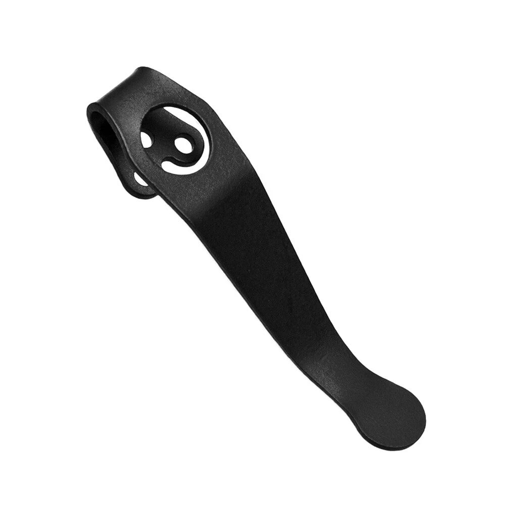 Black Titanium Deep Carry Pocket Clip for Spyderco PM2 Manix Delica