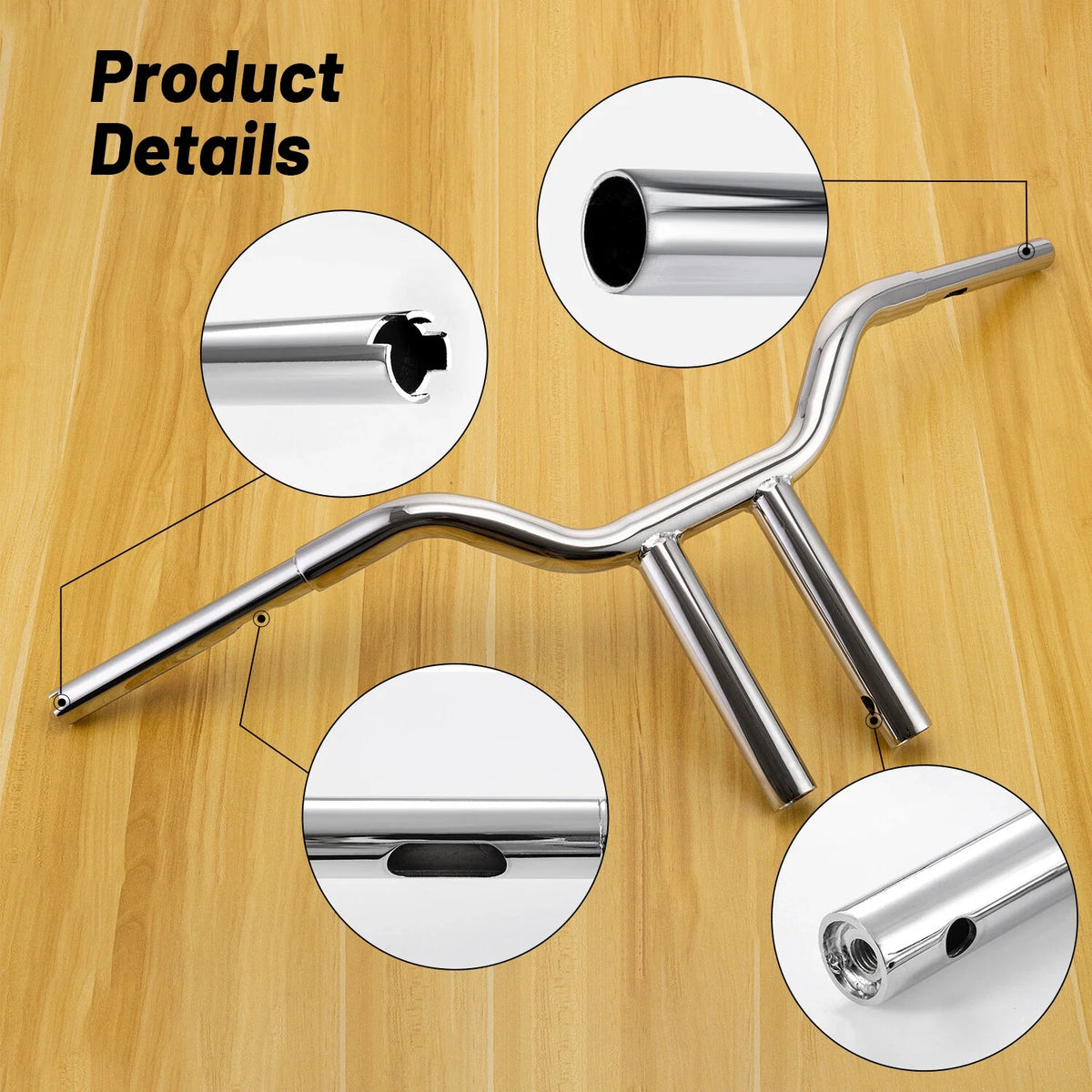 Chrome MX T Bars 14" Rise Handlebar for Harley Dyna Softail Sportster