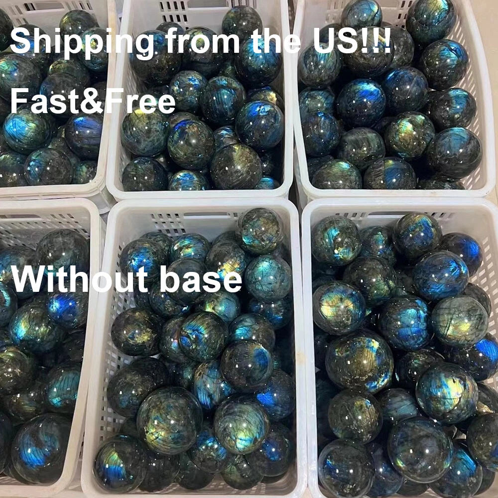 40mm Natural Multicolor Labradorite Ball Quartz Crystal Sphere
