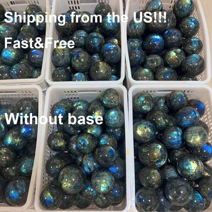 40mm Natural Multicolor Labradorite Ball Quartz Crystal Sphere