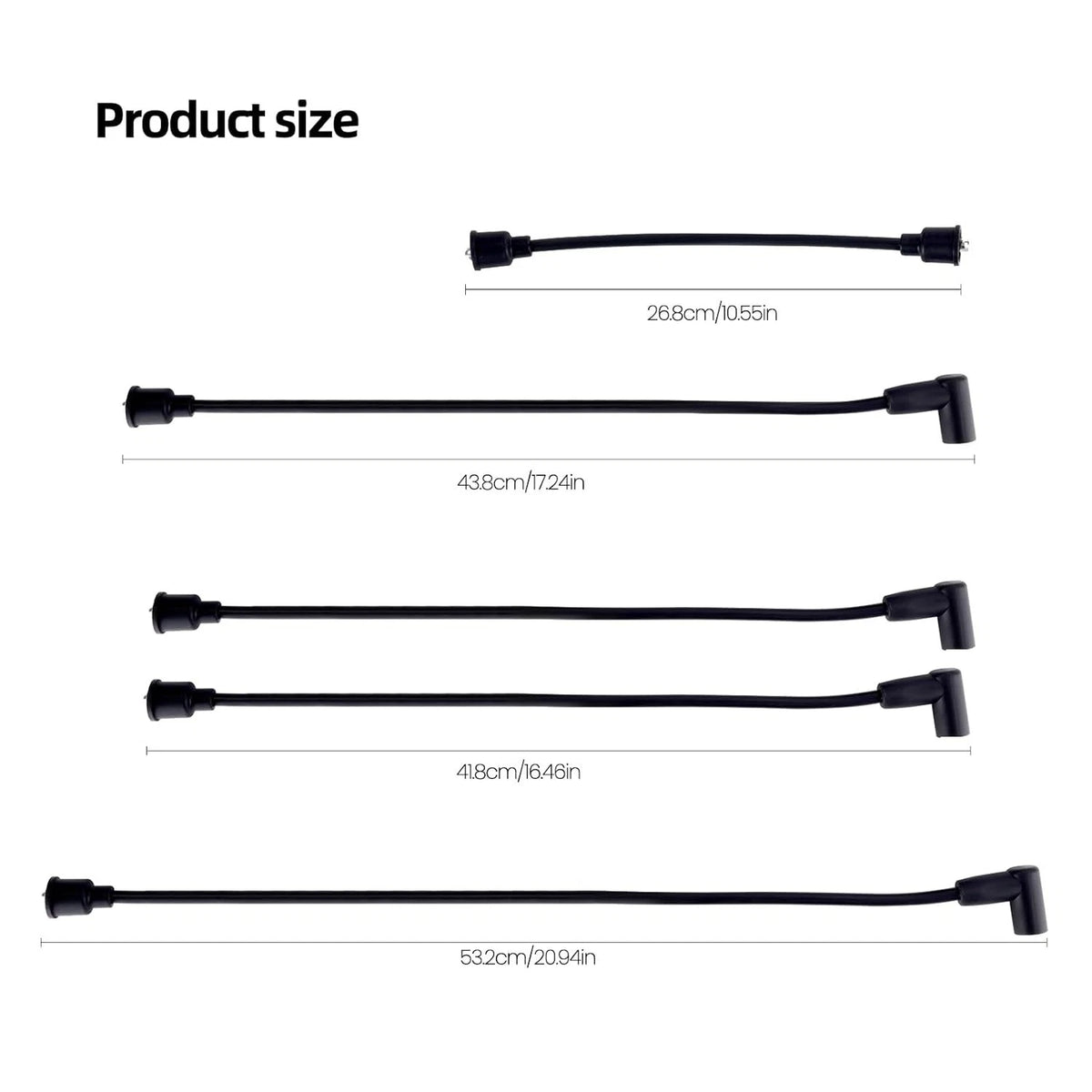 Set of 4 Spark Plug Wires for Case-IH Tractor