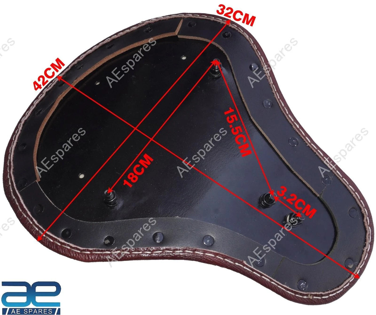 Set of 2 Genuine Leather Front & Rear Seats for Royal Enfield Classic 650