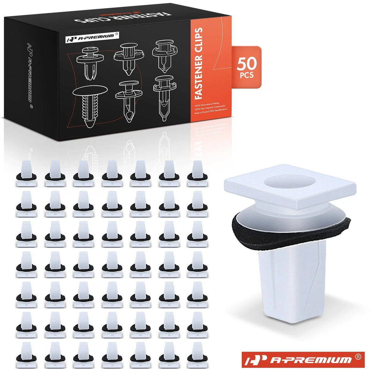 Set of 50 Bumper Bracket Screw Grommets with Sealer Clips for Kia