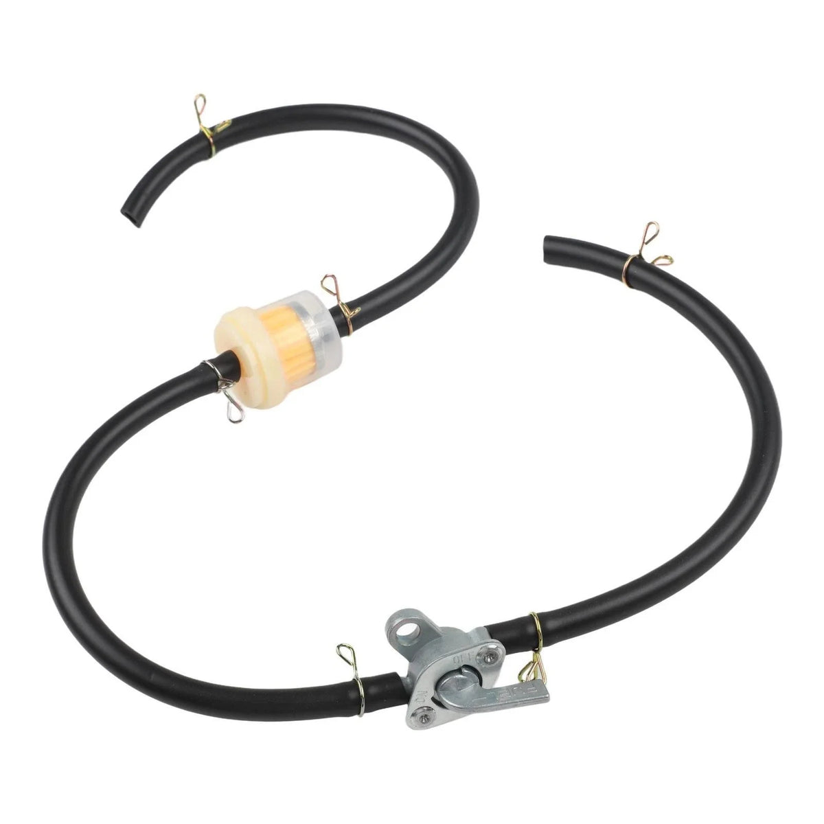 Set of 3 Gasoline Taps with Filters and Hose Clamps for