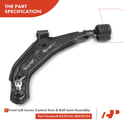 Set of 4 Front Complete Strut & Coil Spring Control Arm Kit for Chevy Aveo (95975942, 96535082, 96815894, 96870466, K620164, RK620164, K620165, RK620165)