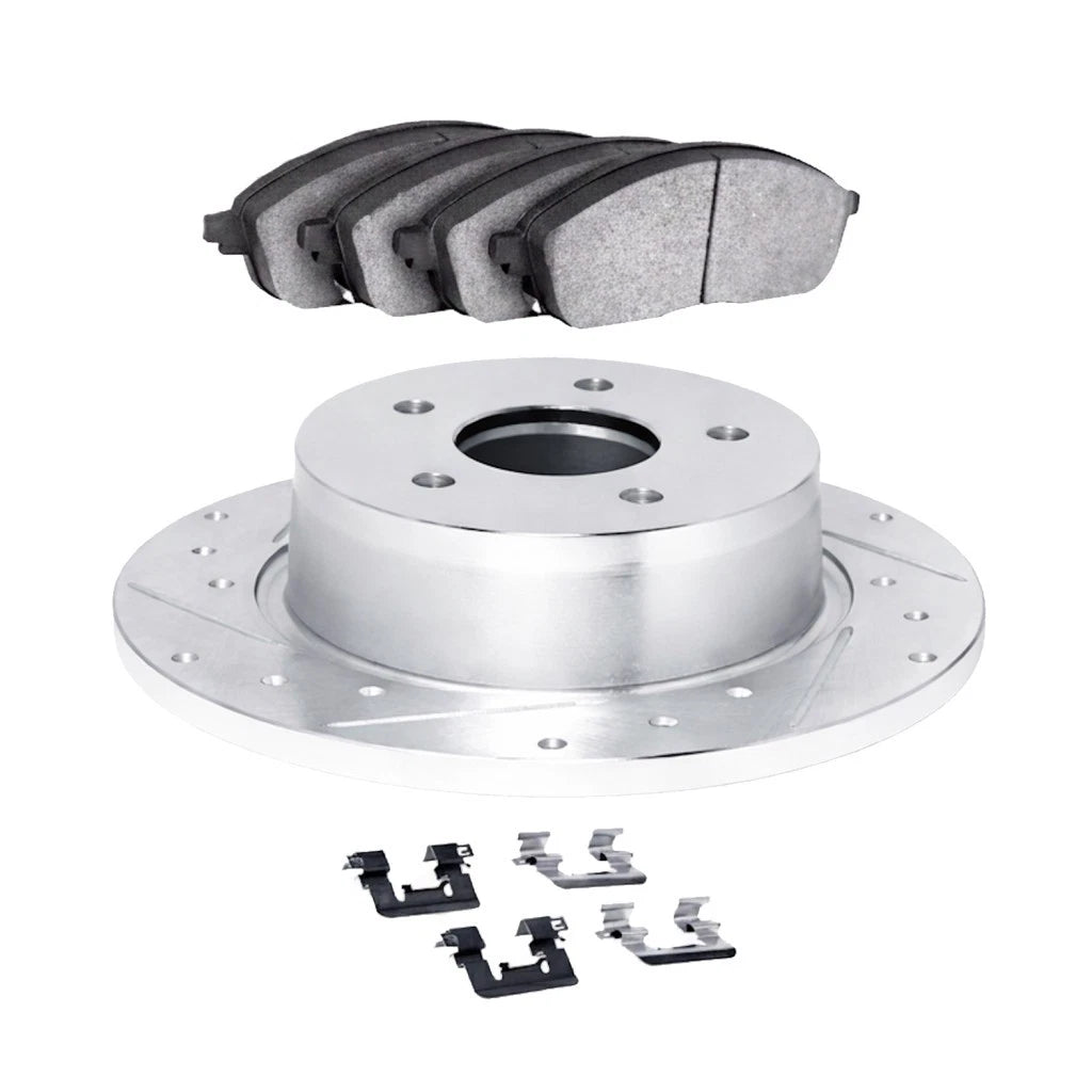 Rotor Set Rear for Dodge Neon (1995–2003) | Vented | Drilled and Slotted | ALX-PAU-DF-7512-39002-CLA1