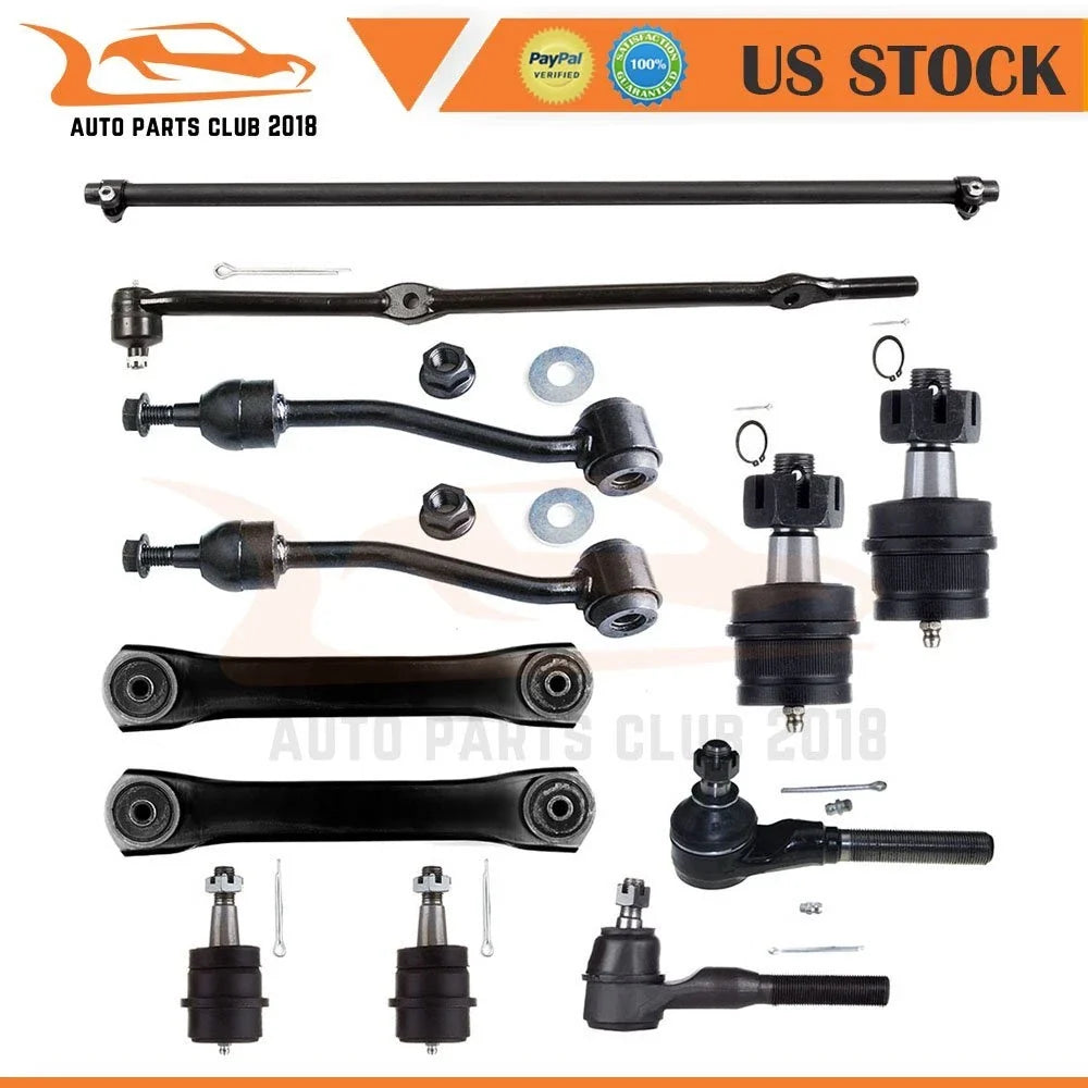 Set of 12 Front Control Arms Tie Rods Sway Bar Ball Joint for Jeep Wrangler (1997–2006)