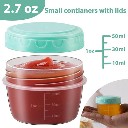 Salad Dressing Container with Lids for On-the-Go (Dishwasher & Microwave Safe)