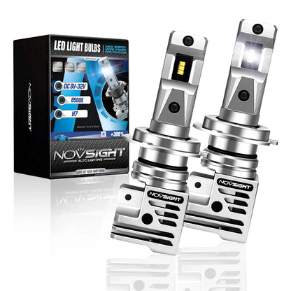 H7 LED Headlight Bulbs for NOVSIGHT (6500K, 300% Brightness, Mini Size)