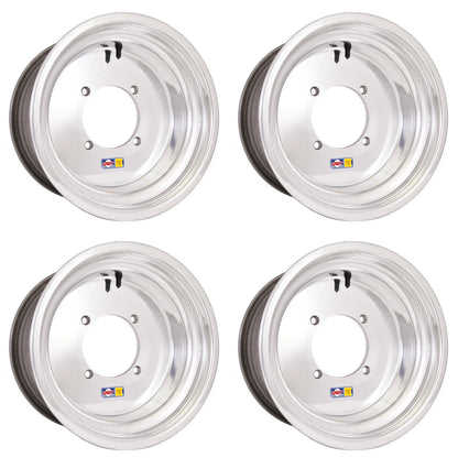 Set of 4 DWT 14" Polished Rims for Polaris RZR XP Turbo (14x8, 14x10)