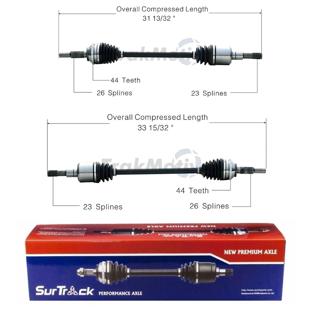 Set of 2 Rear CV Axle Shafts for Mazda Tribute Ford Escape (2001–2004)