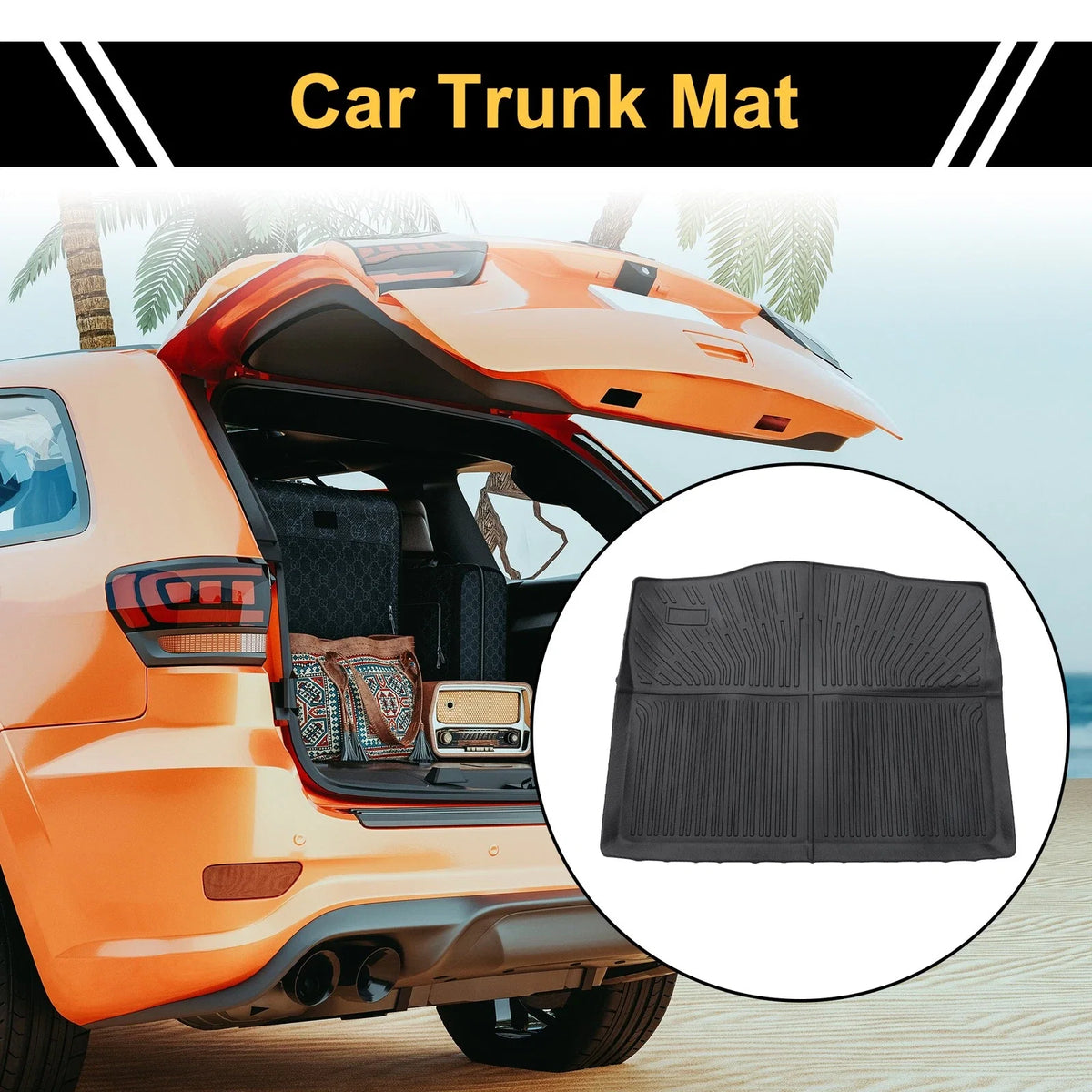 Cargo Liner Rear Trunk Mat for Ford Escape (2020–2024) TPE Stripe Pattern