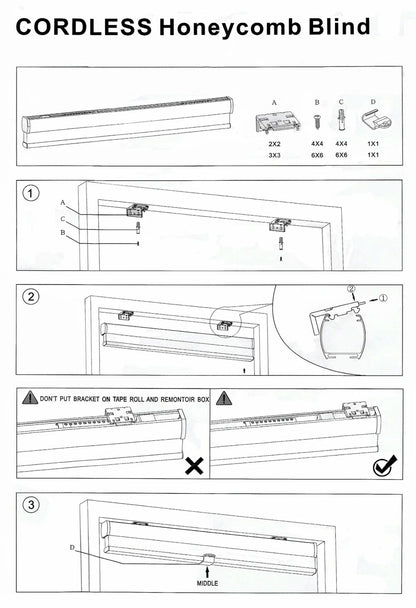 Cordless Cellular Shades for Window (32" W x 48" H)