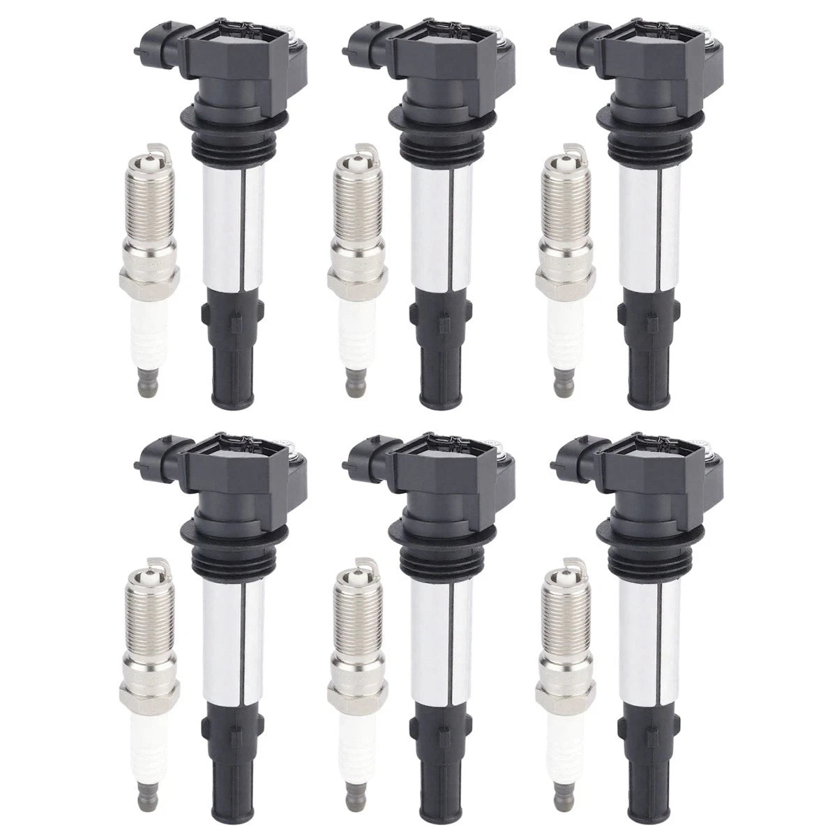 Ignition Coil & Spark Plug Kit for Chevy Traverse Cadillac STS CTS (2004–2009) - 18084857, UF375, 12629037, 6509, LTR6IX11