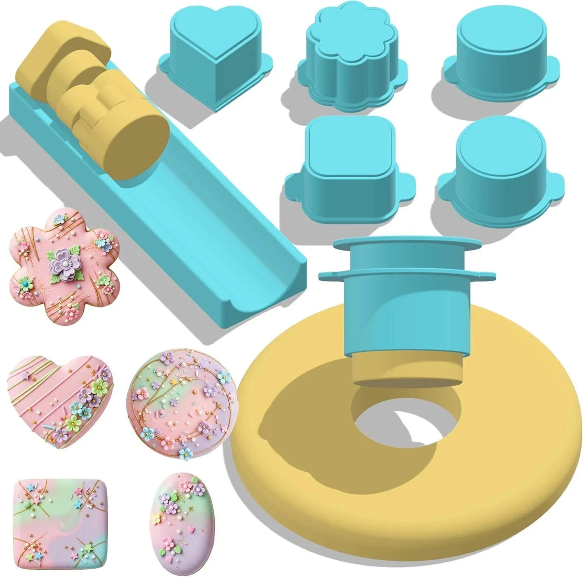 Set of 4 Cake Pop Molds - Heart, Square, Cloud, Oval Shapes 3D Printed