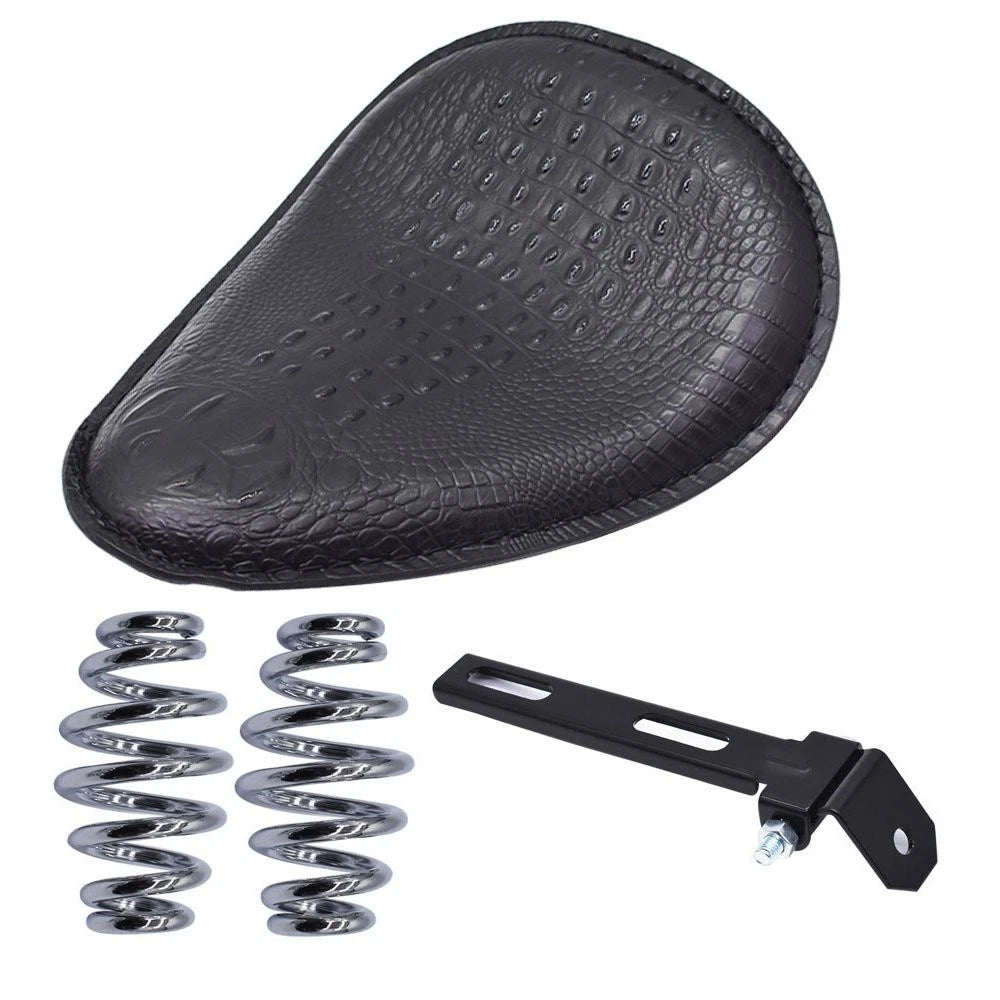 Black Soft Leather Solo Seat Bracket for Honda Bobber Chopper