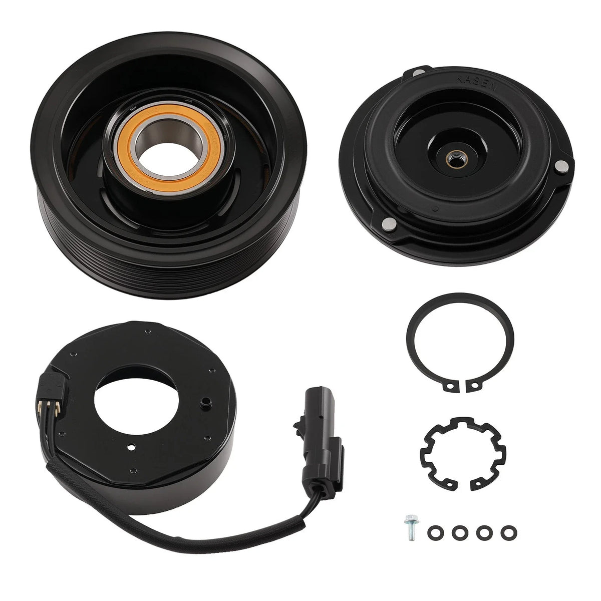 AC Compressor Clutch Kit Pulley Coil Plate for Dodge Ram 2500 3500 (2010–2024)