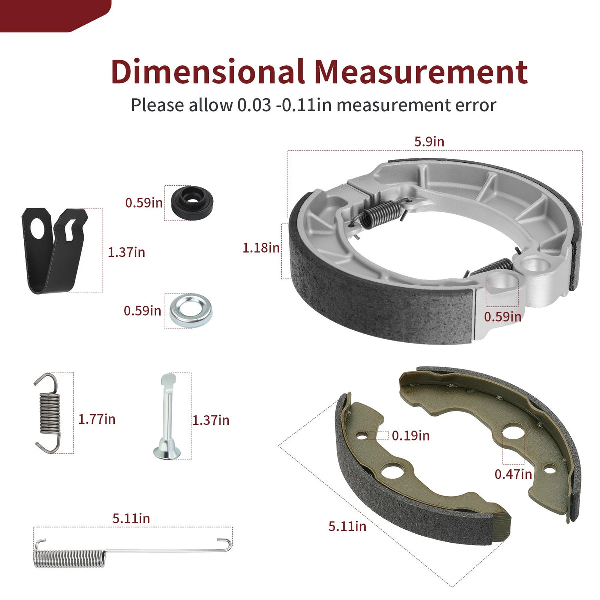 Front & Rear Brake Shoes Kit for Honda Rancher 350 TRX350 (2000–2006)