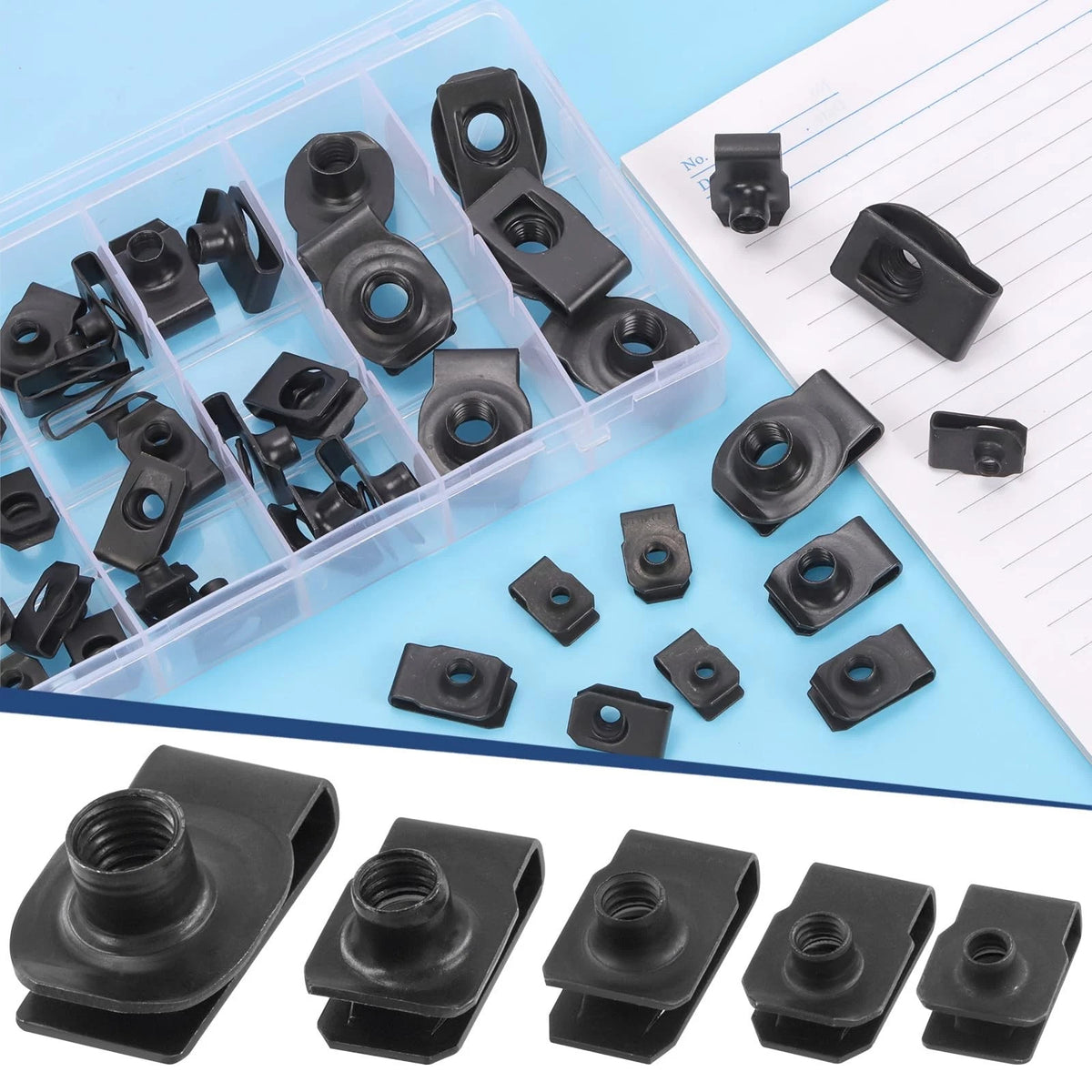 Set of 50 U-Style Bolts for M4 M5 M6 M8 M10 (10.5 cm x 20.5 x 2.8 cm)