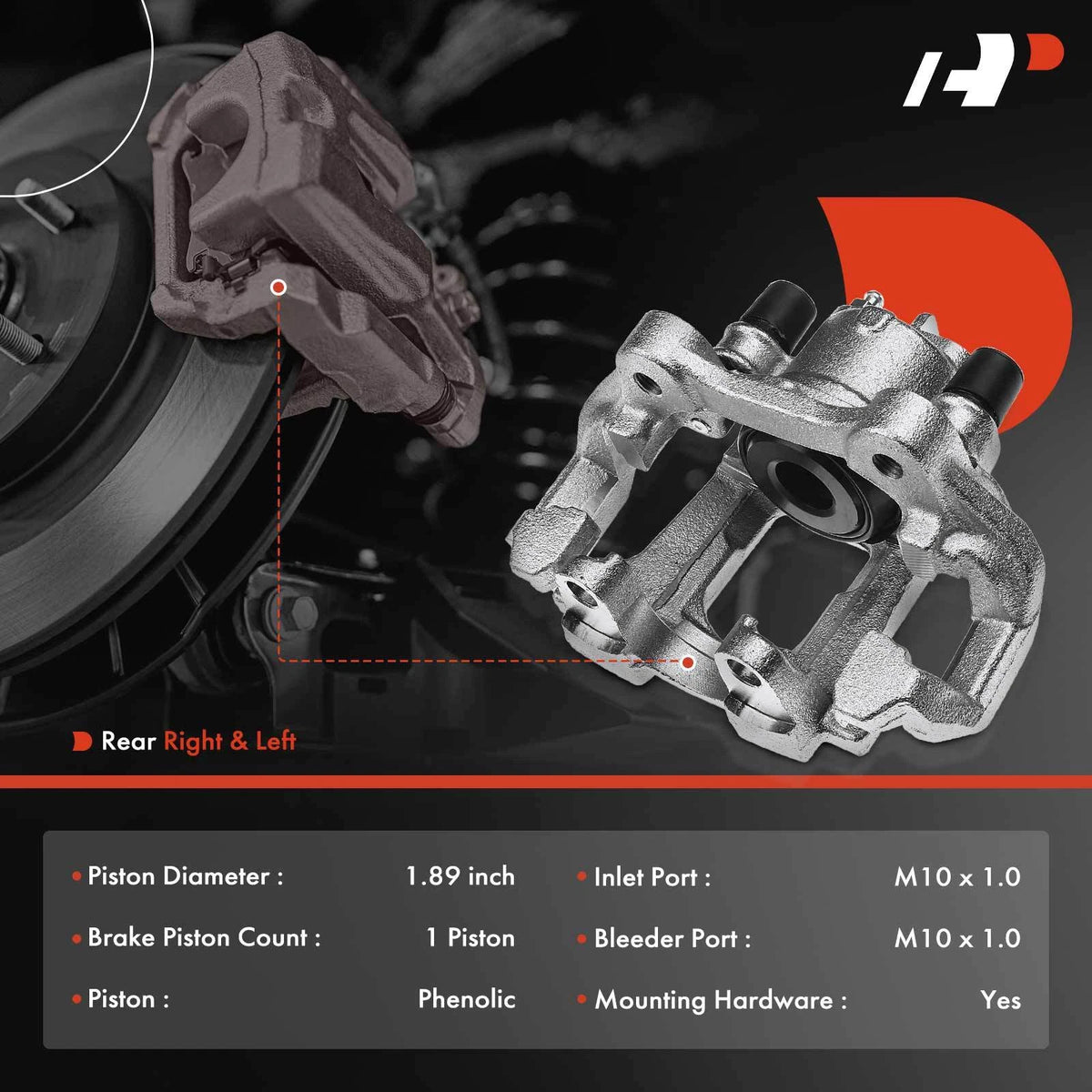 A-Premium Pair Rear Brake Caliper w/Bracket for Jeep Grand Cherokee (2011–2020) - 68052374AA, 68052380AA, 68052381AA, 18-B5421