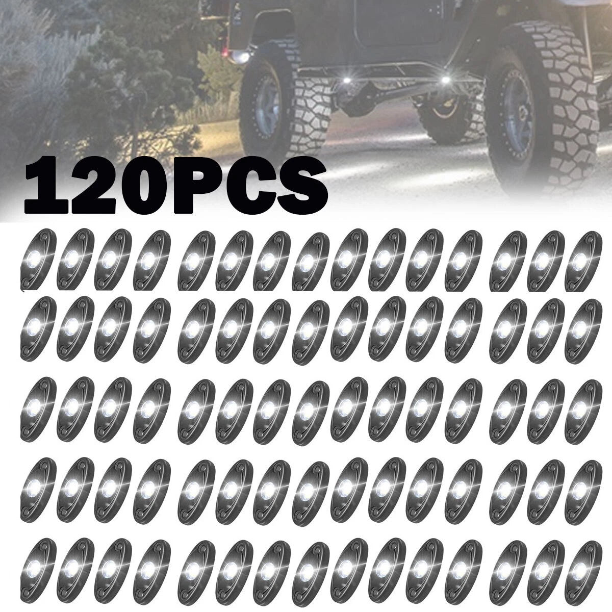120pcs LED Rock Underbody Lights for Jeep Truck ATV UTV Boat Offroad