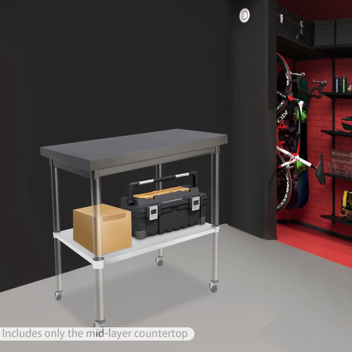 Adjustable Stainless Steel Under Shelf for DuraSteel Work Tables (27.95"×21.65")