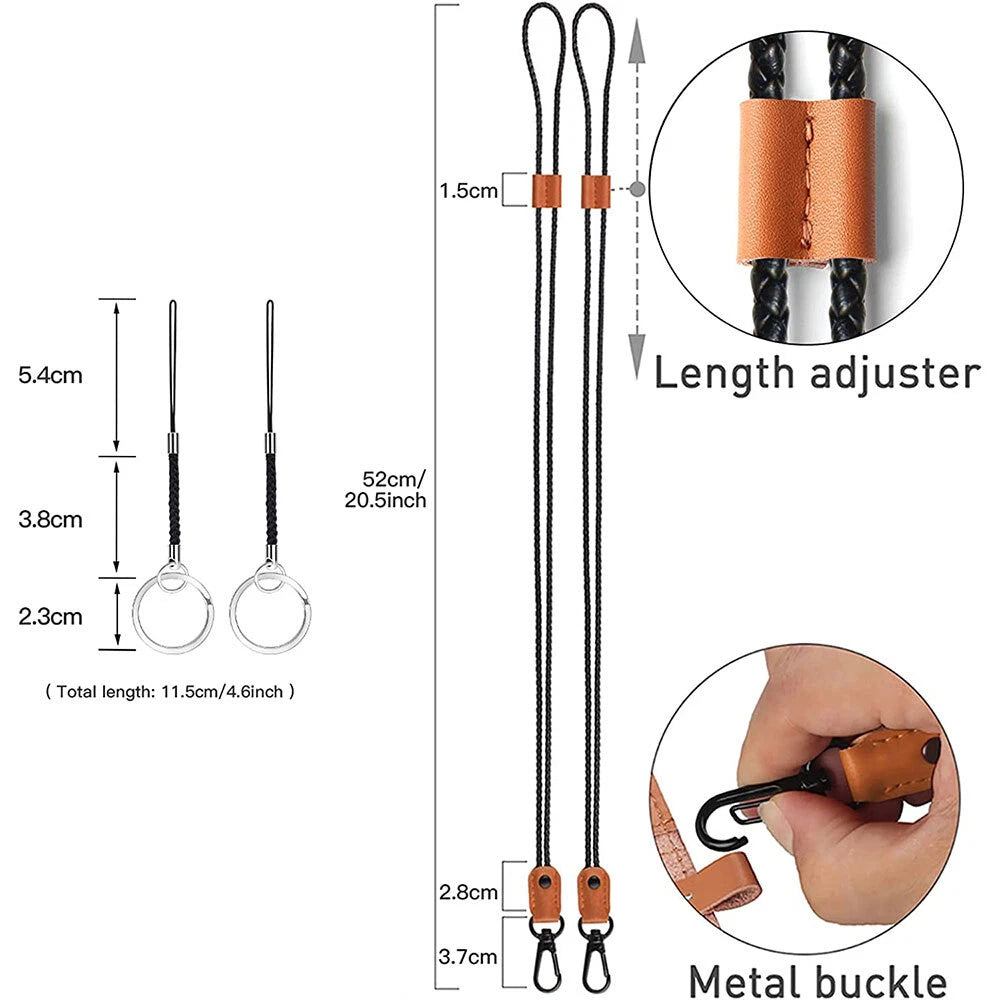 Braided Leather Badge Lanyard for Adjustable Length (USA)