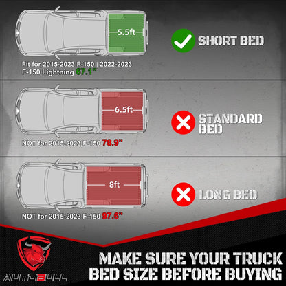 Truck Bed Mat Liner for Ford F-150 (5.5ft, 67.1in) Black