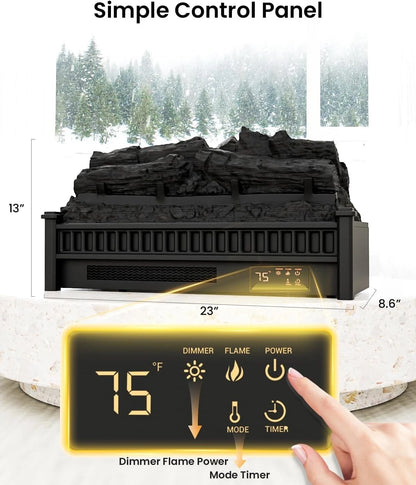 Electric Fireplace Heater for AIRMATE 1500W (22In, Black)