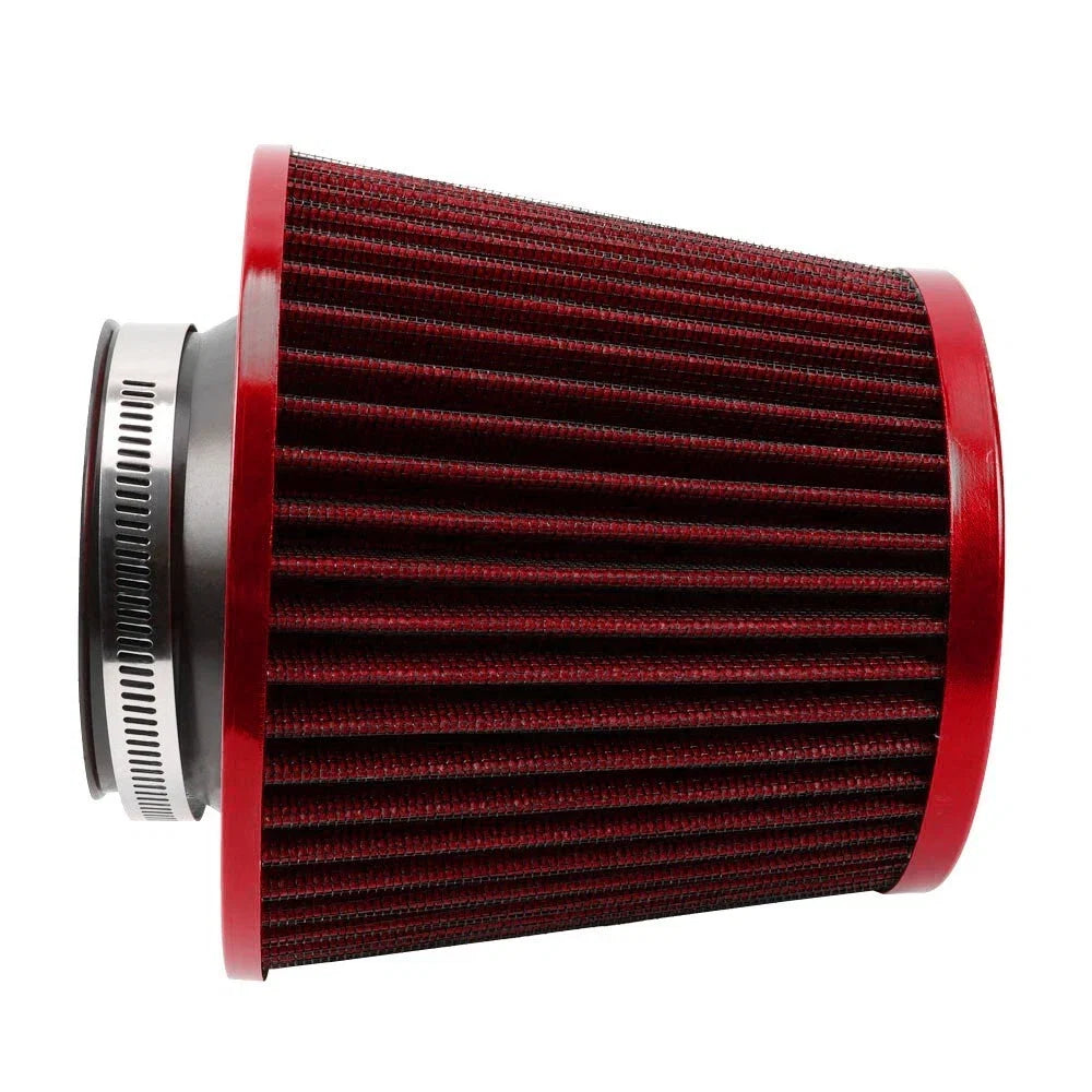 3" 76mm Red High Flow Inlet Cold Air Intake Filter for Universal Fit