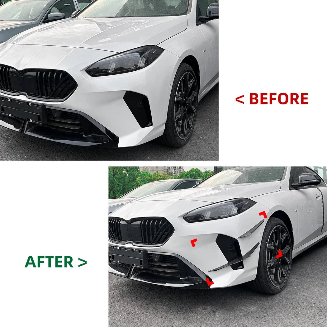 Set of 4 Black Front Bumper Side Canards Splitters for BMW 2-Series F70 F74 (2024+)