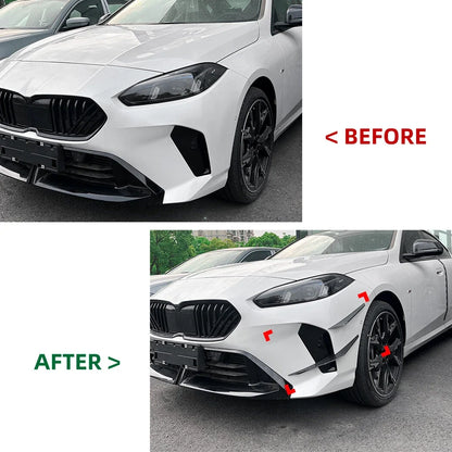 Set of 4 Black Front Bumper Side Canards Splitters for BMW 2-Series F70 F74 (2024+)