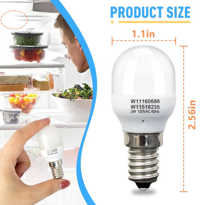 2Pcs Freezer Light Bulb Replacement for Whirlpool