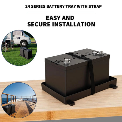 Group 24 Battery Tray for Automotive, Marine, Boat, RV (24 Series)