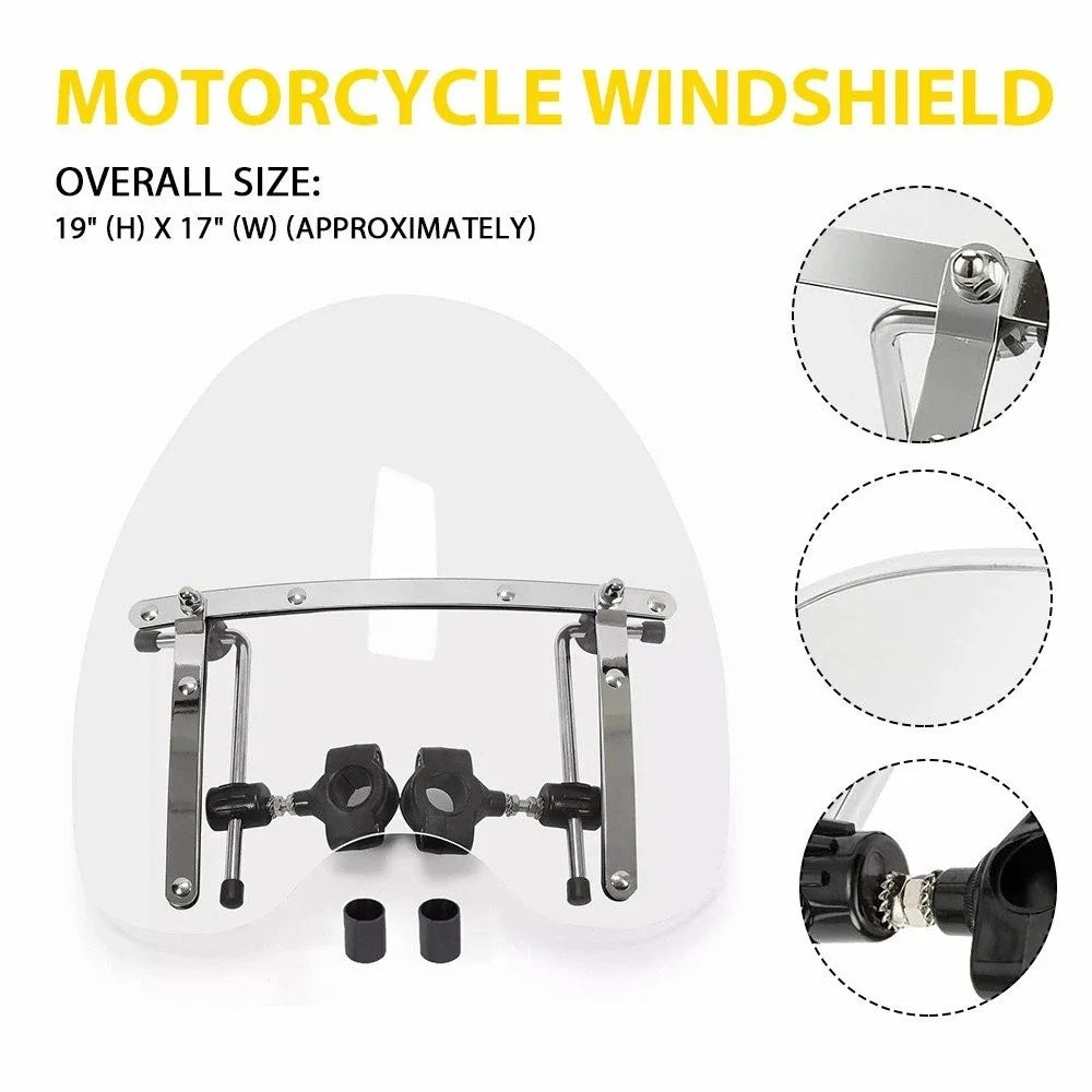 Large Clear Windshield for Honda Magna Shadow Spirit Sabre 600 750 1100 (1982–2003)