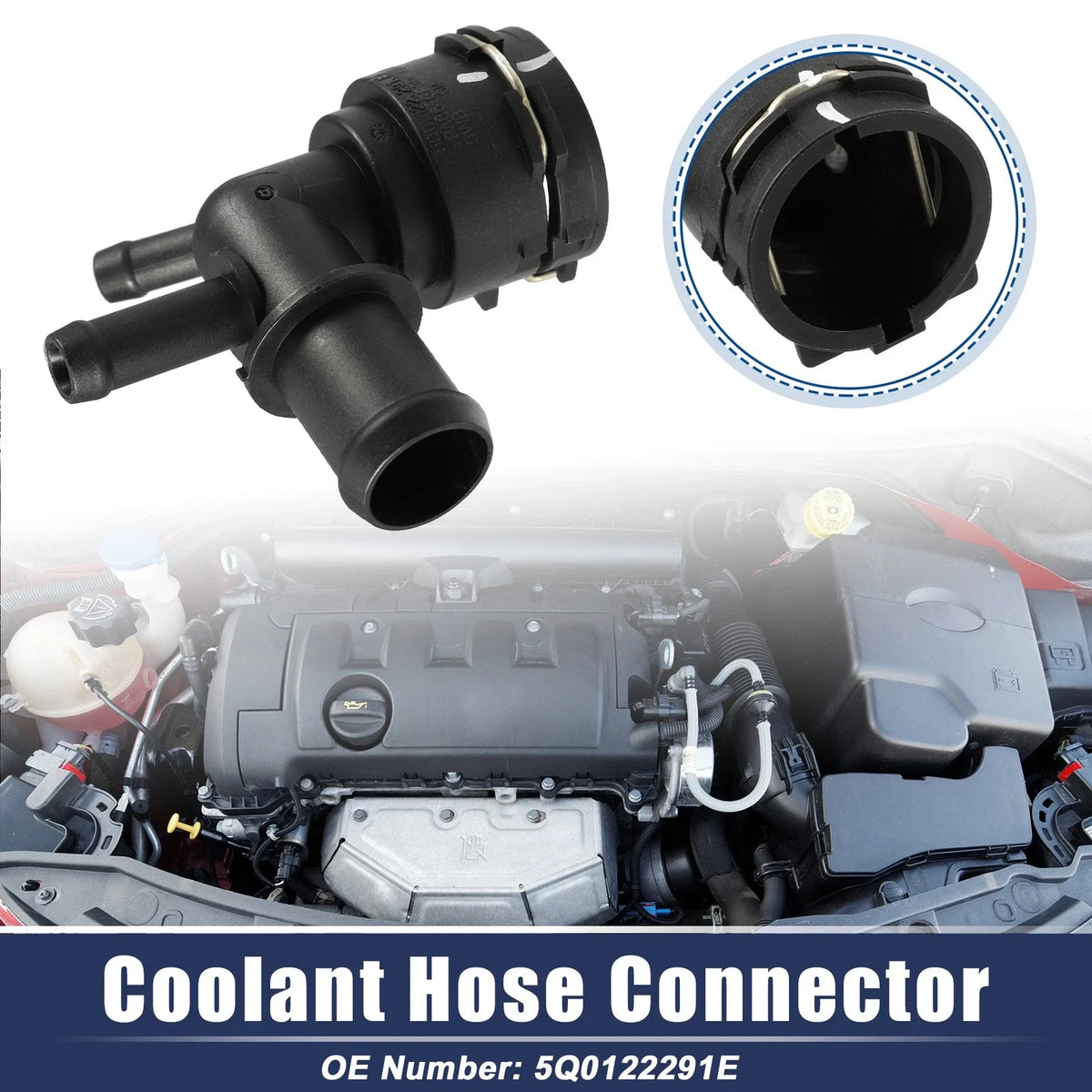 Radiator Coolant Hose Flange Connector 5Q0122291E for Volkswagen Golf MK7 (2012–2020)