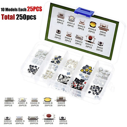 250pcs Touch Tap Button Micro Switch for Car Remote Key Alarm