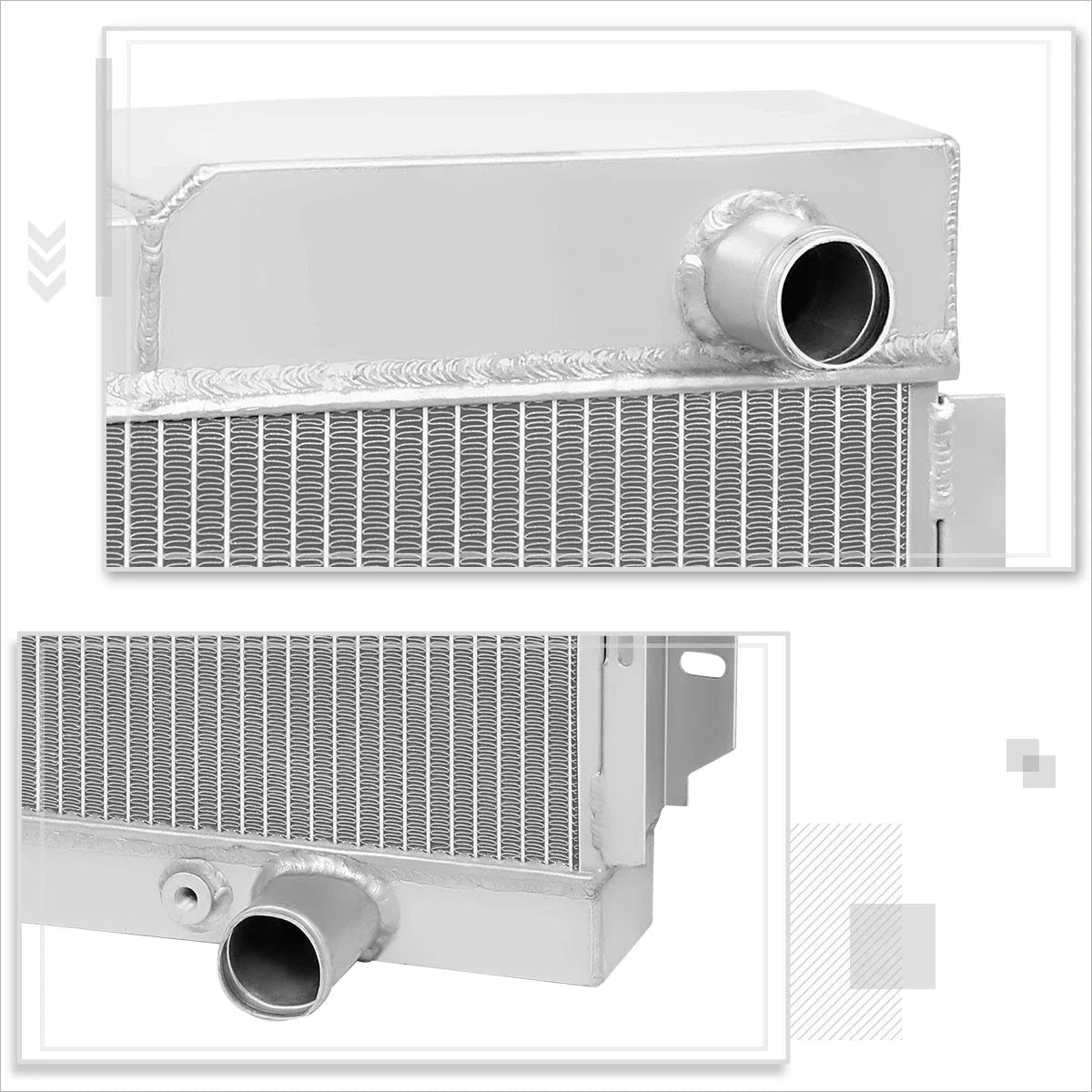3-Row Aluminum Performance Racing Radiator for Ford Mustang V8 (1965–1966)