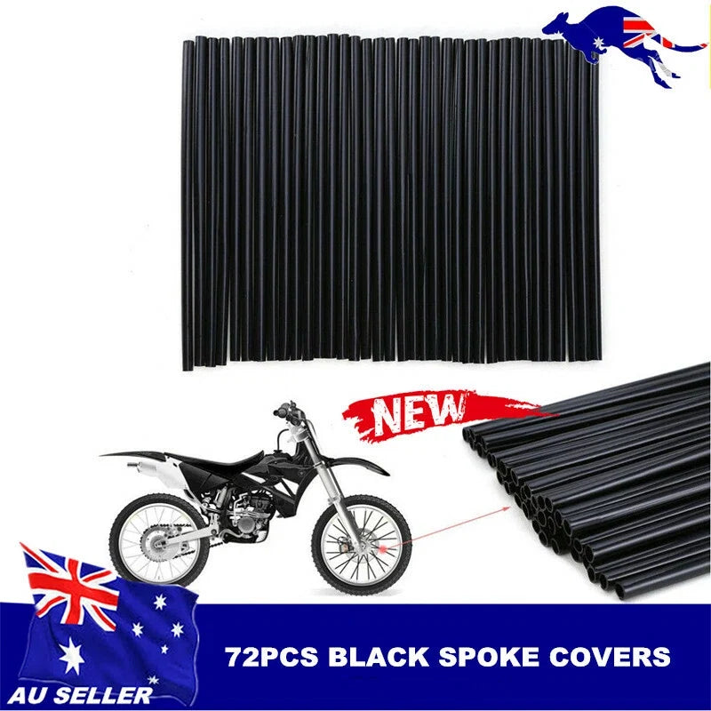 72Pcs Black Spoke Wrap Kit for BMX Mountain Bike (All Years)