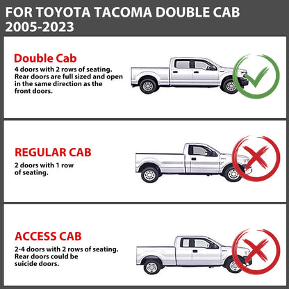 Set of 2 Roof Rack Cross Bars for Toyota Tacoma Double Cab (2005–2023)