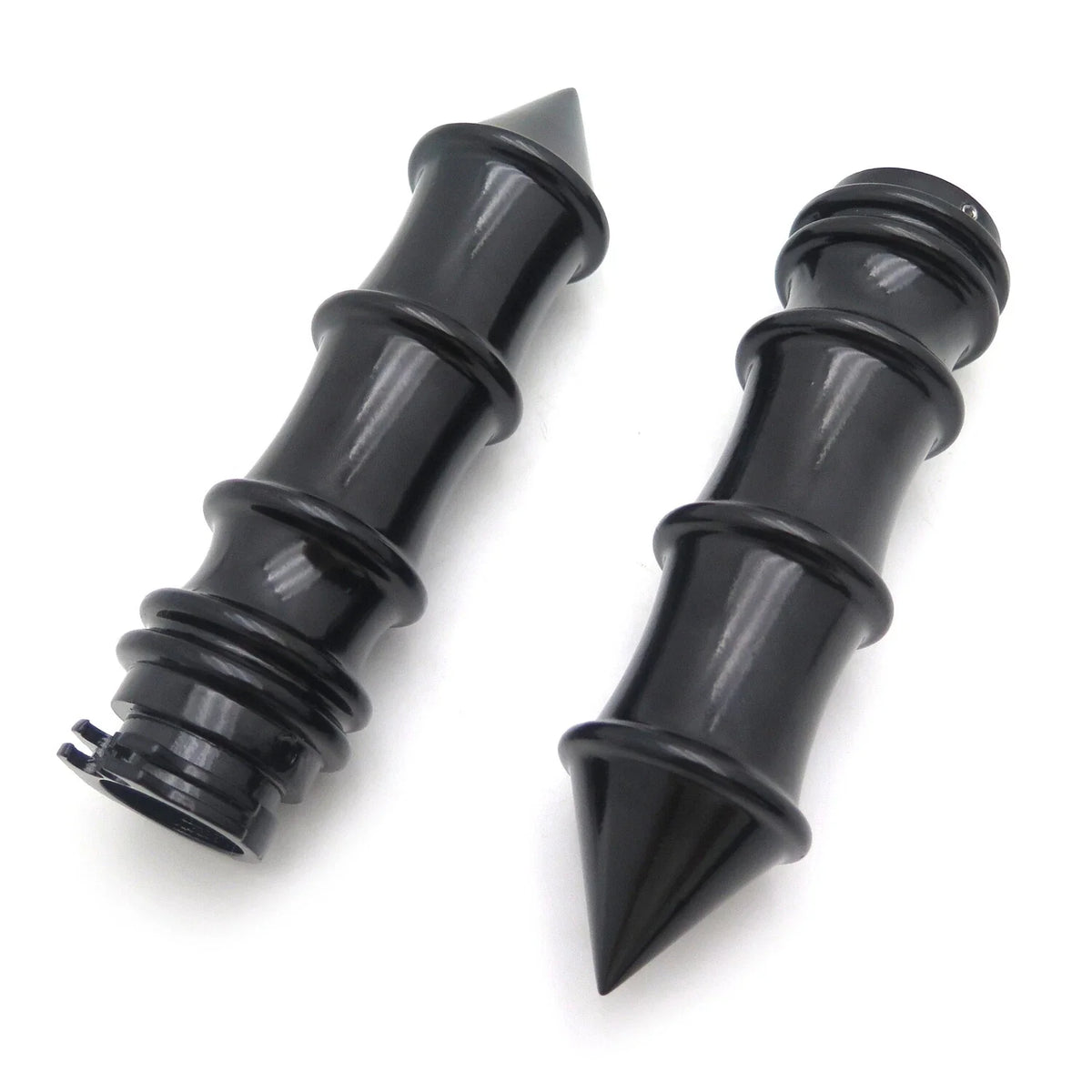 Black Skeleton Spike Hand Grips for Motorcycles (22mm, 7/8")