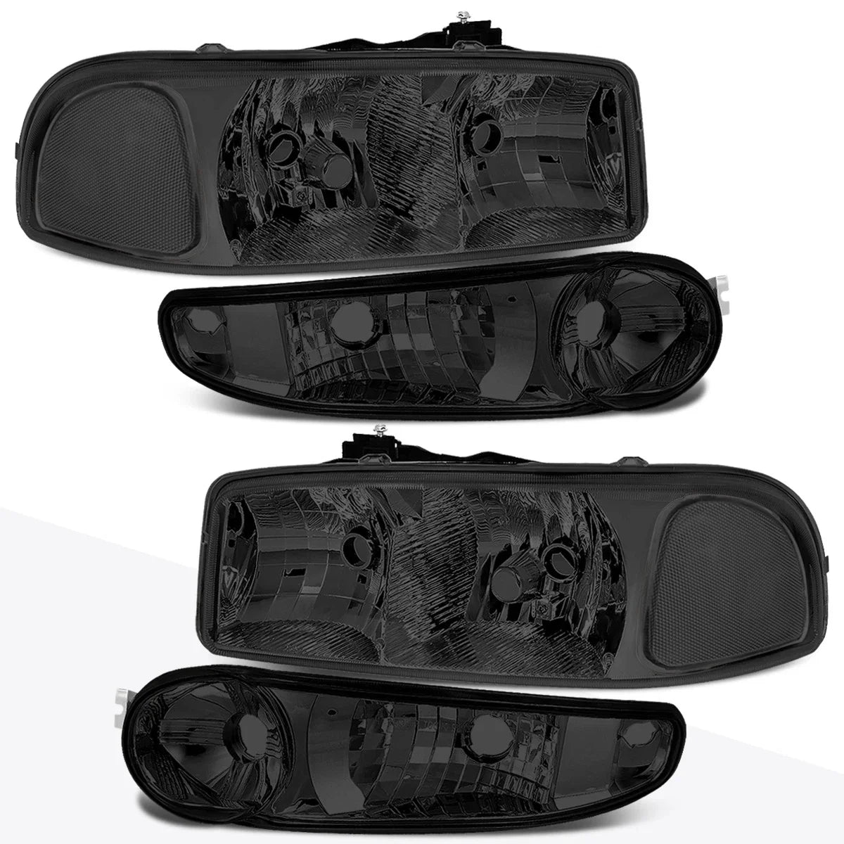 Headlight Set + Bumper Lamps for GMC Sierra/Yukon Denali (2001–2007)