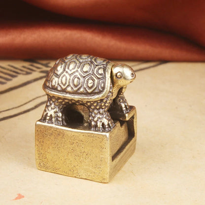 Antique Bronze Recruit Money Turtle Seal Statue