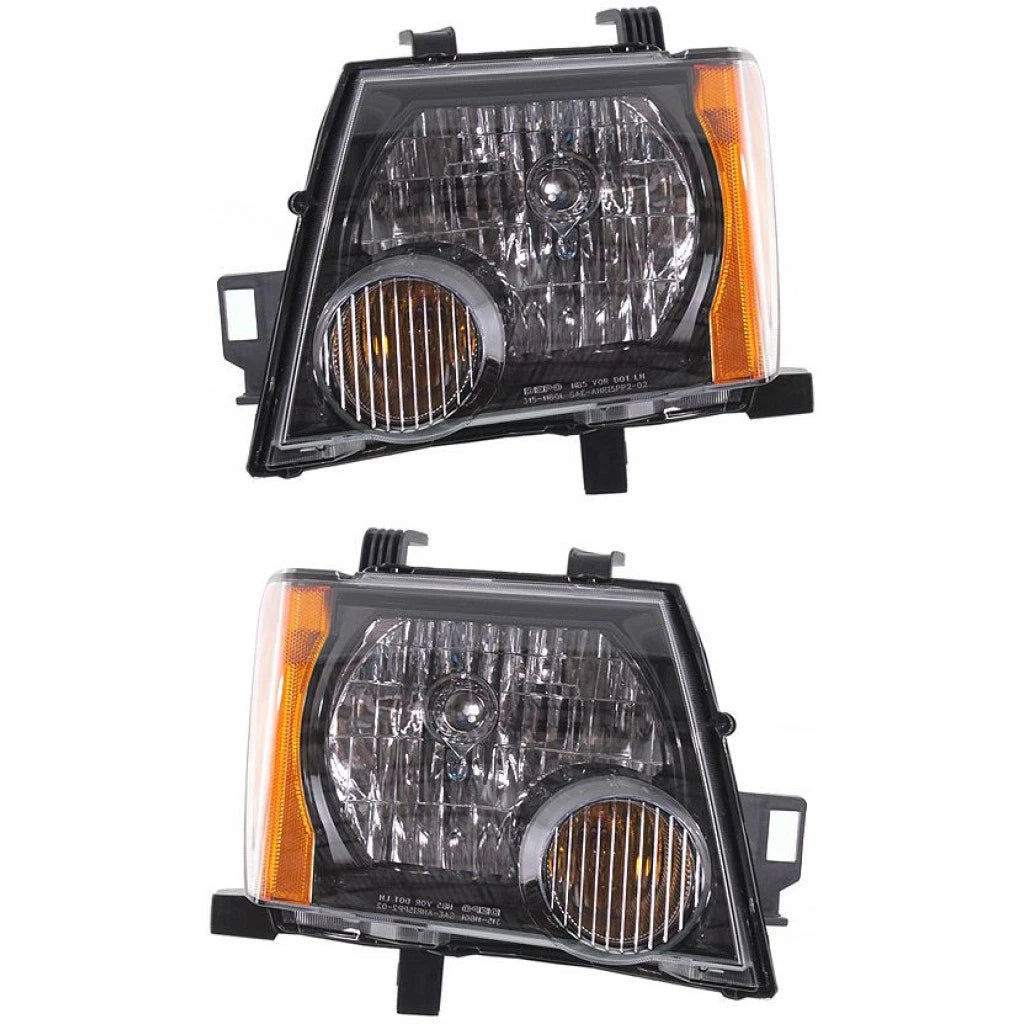 Headlight Pair for Nissan Xterra (2009–2015) PLX-M0-20-6702-90-CL360A55, NI2502189, NI2503189