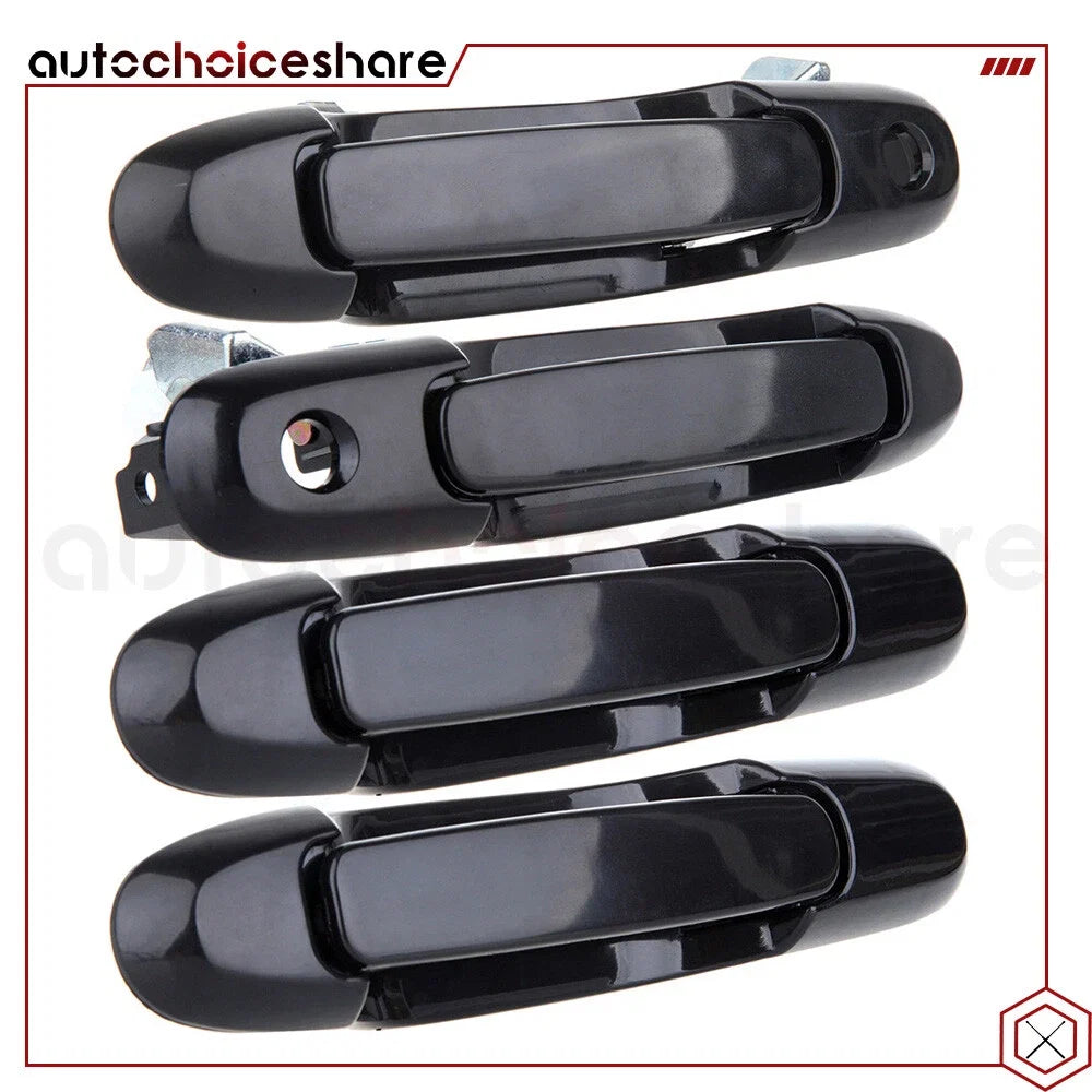 Set of 4 Exterior Door Handles Black for Toyota Sienna (1998–2003)